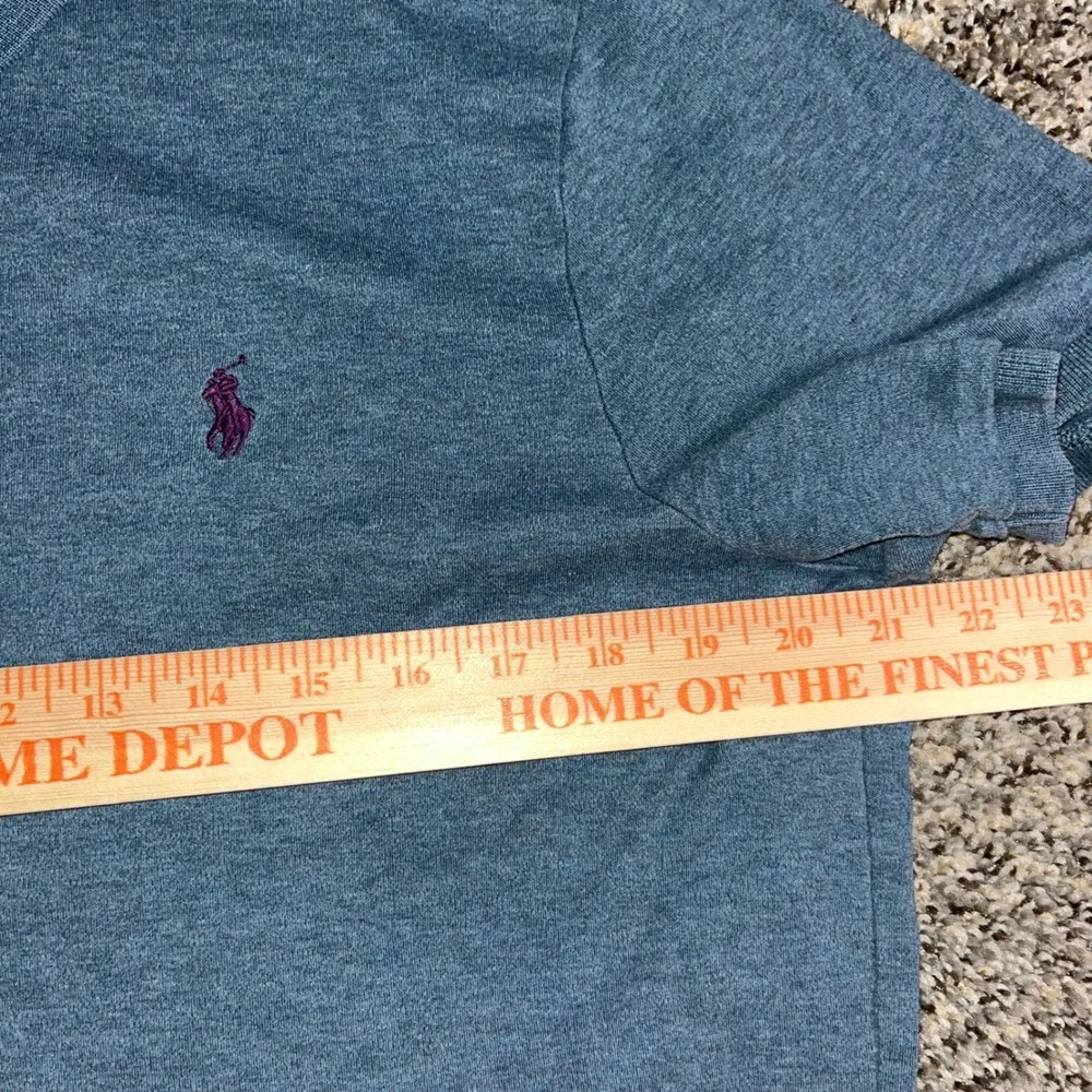 Polo Ralph Lauren Mens Medium Blue Heather Short Sleeve Cotton Polo Tennis Tail